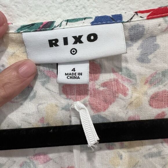 RIXO LONDON Floral Short Sleeve Button Up Dress Size 4 NWT Cute Party Vacation - Picture 5 of 11